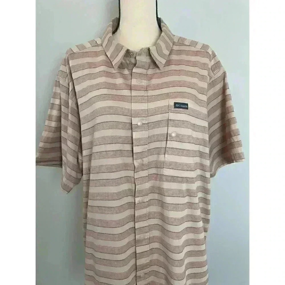 Columbia Sport Performance Snap Button Down Striped Men's Sz XXL - Picture 5 of 10